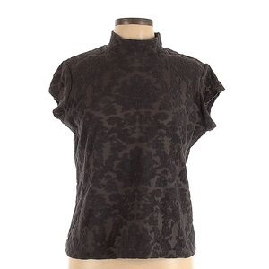 Jones New York Collections Damask Flower Patterned burnout Top